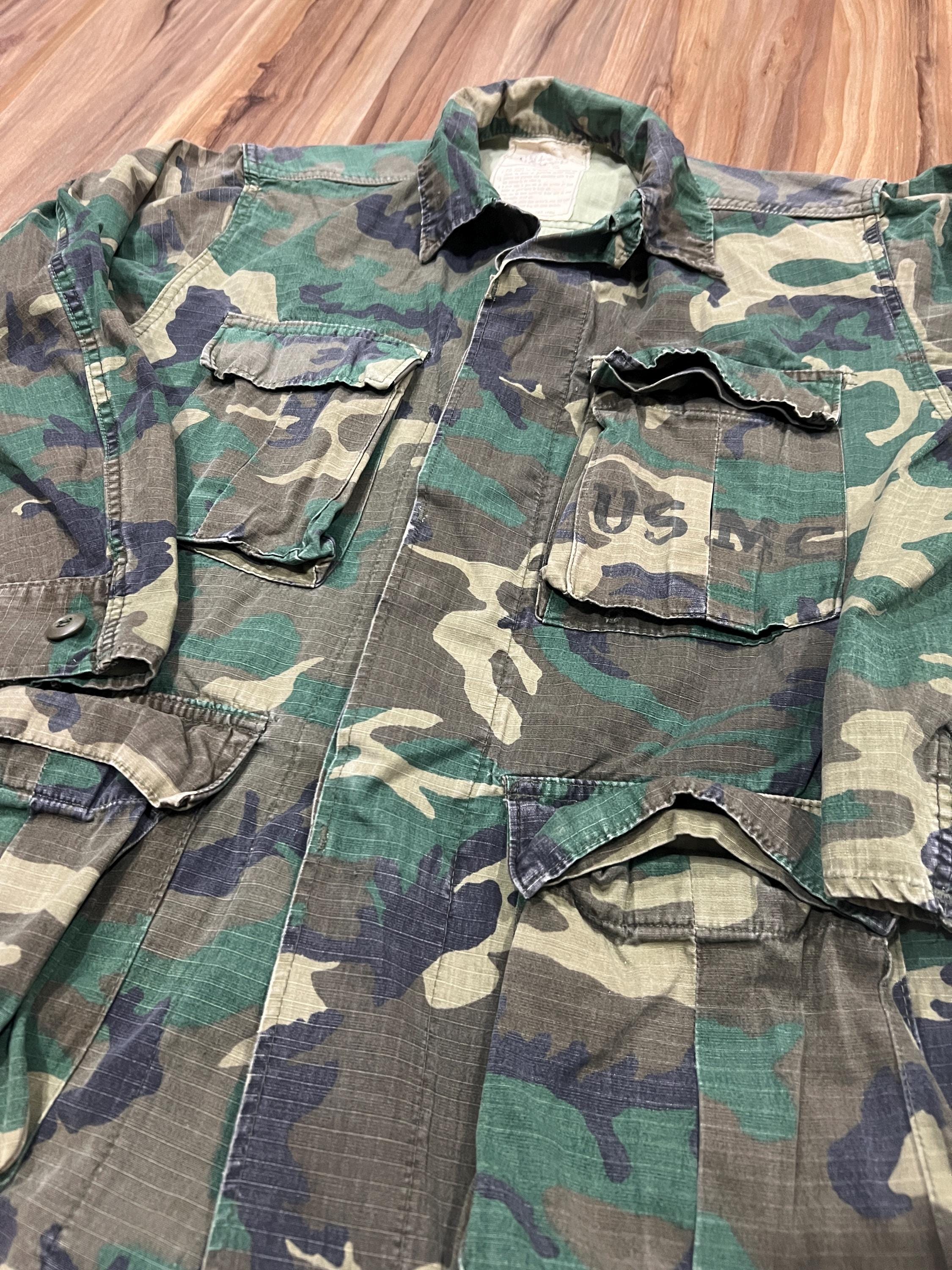 XS Short Vintage 70s ERDL Hot Weather Camo Stencil Usmc Class 2
