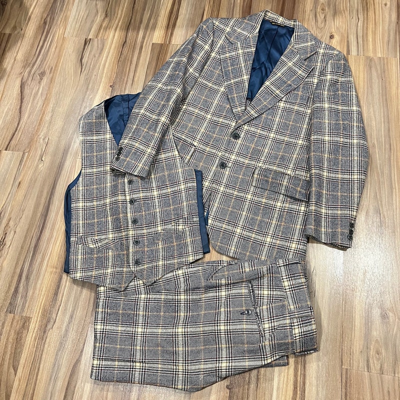 Vintage 3 Piece Purple Suit Set