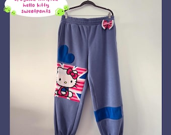 Hello Kitty-inspired Sweatpants Upcycled Thrifted