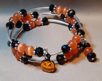 Halloween memory wire bracelet.