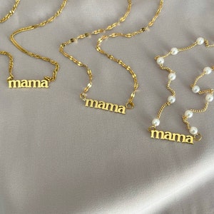 GOLD Mama Script Necklace • Delicate Mama Necklace • Necklace for Mom • Tiny Mama Necklace • Mama Pendant Necklace • Birthday Gift for her
