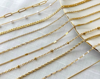 Minimalist Bracelet Chains GOLD Rope Figaro Herringbone Chains Daily Wear Anklet Chains WATERPROOF Dainty Jewelry Best Christmas Gift Idea