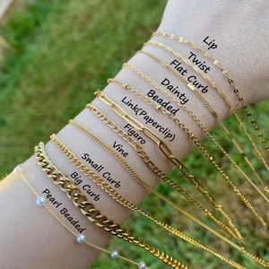 GOLD FILLED Chain Bracelet Anklet Jewelry Set Simple Summer Everyday Chain Twist Chain Jewelry Tarnish Free Personalized Bridesmaid Gift