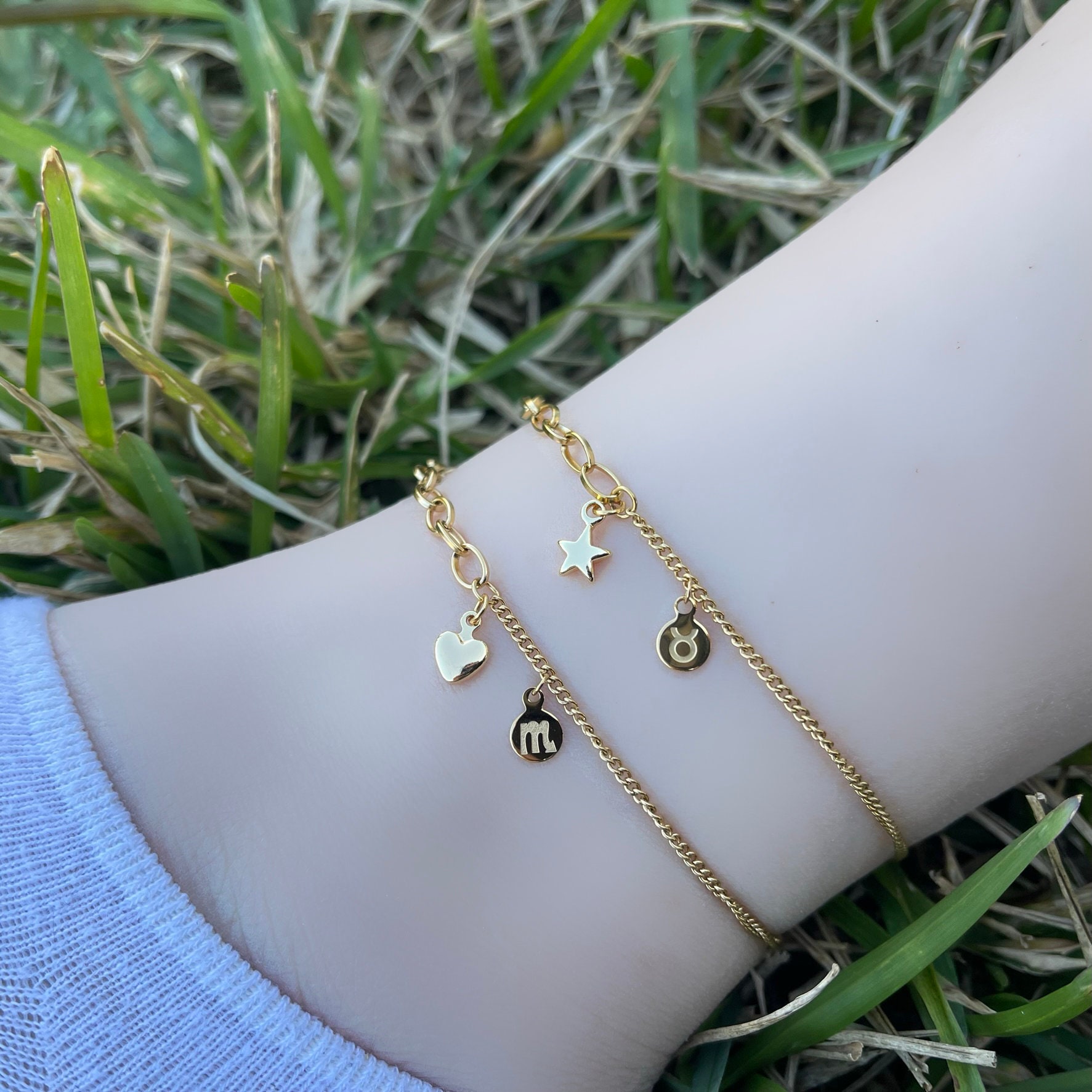 Zodiac Sign Anklet - Etsy