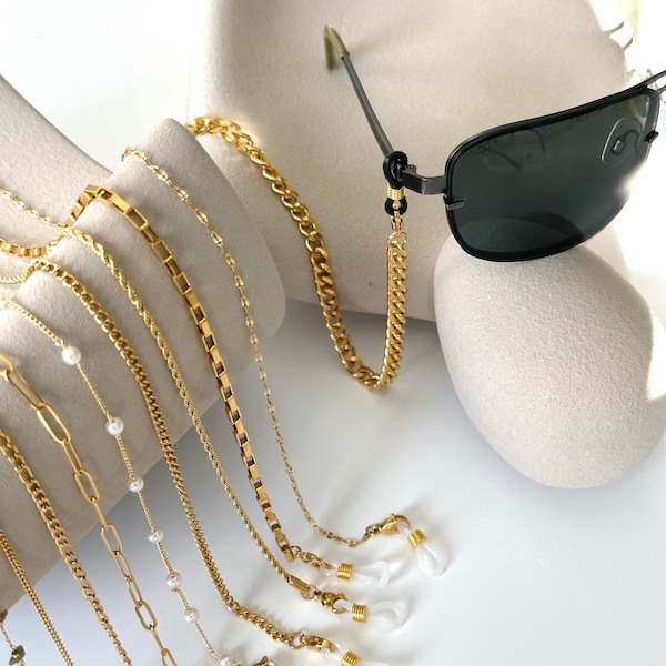 18K GOLD Sunglasses Chain • Best Friend Gift • Lanyard for Glasses • Mask Holder • Glasses Chain • WATERPROOF Chain • Spring Summer Jewelry