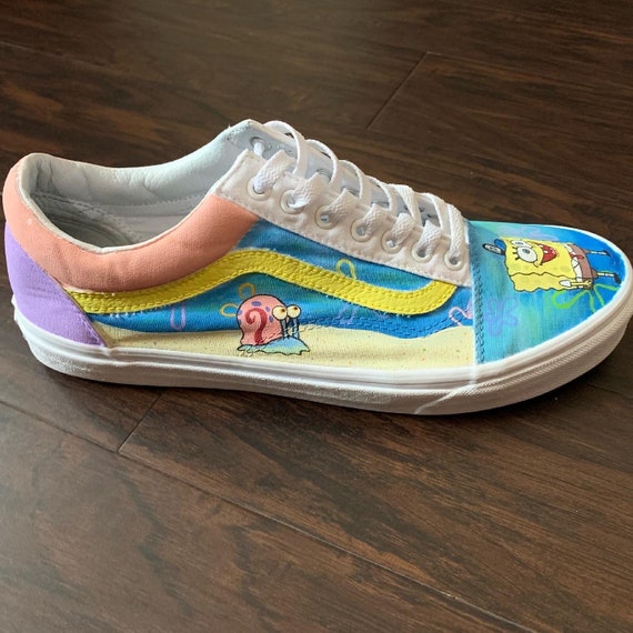 Spongebob Custom Painted Vans - Etsy display picture 1