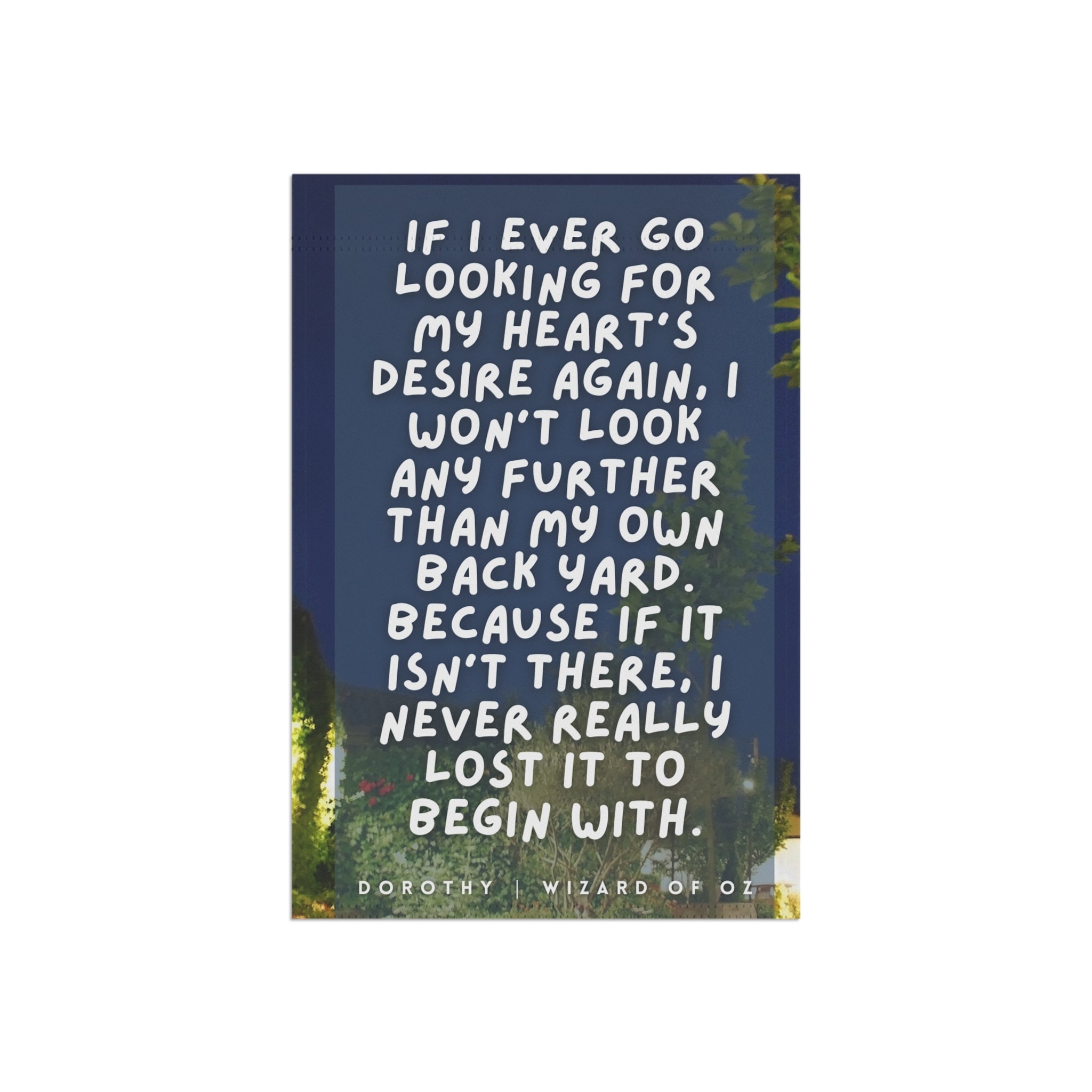 Wizard of Oz Dorothy Movie Quote Garden Flag House Banner - Etsy