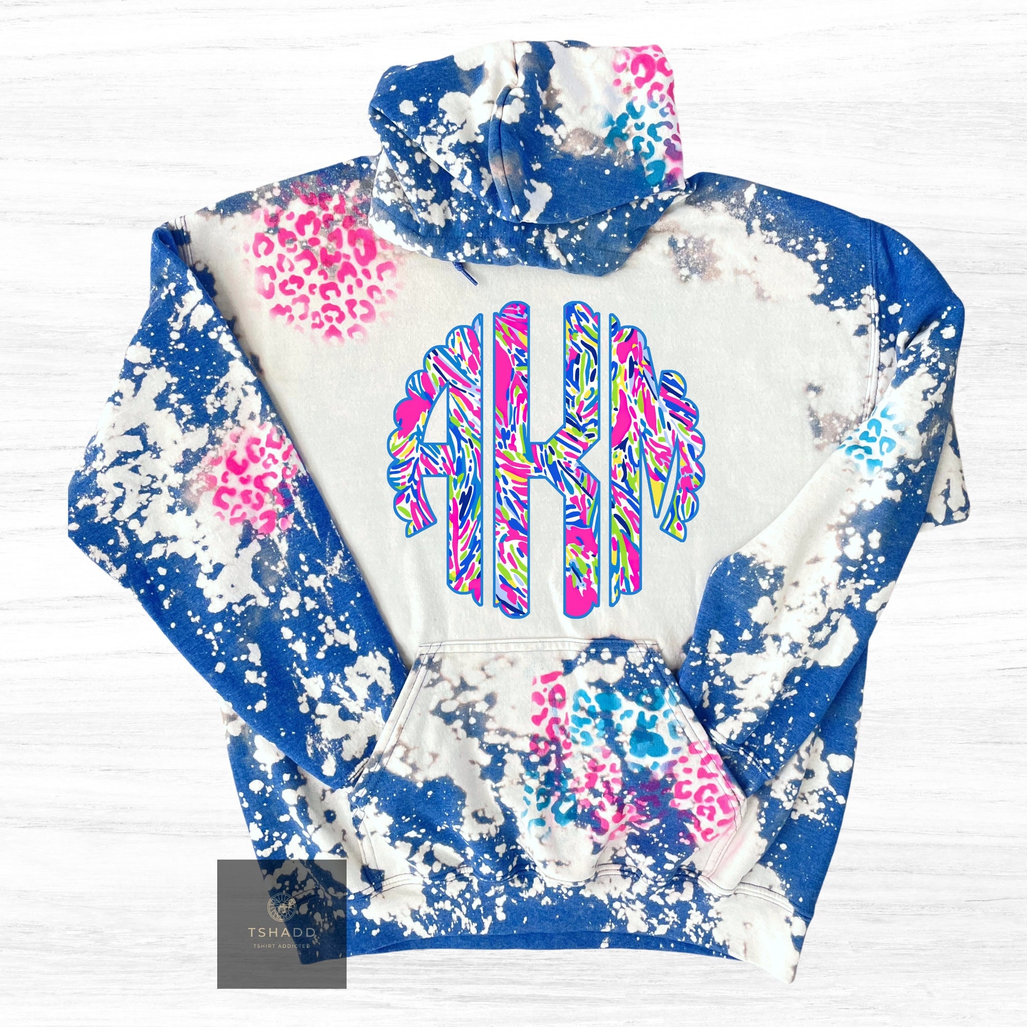 Monogram Hoodie Monogram Sweatshirt Bleached Sweatshirt for 