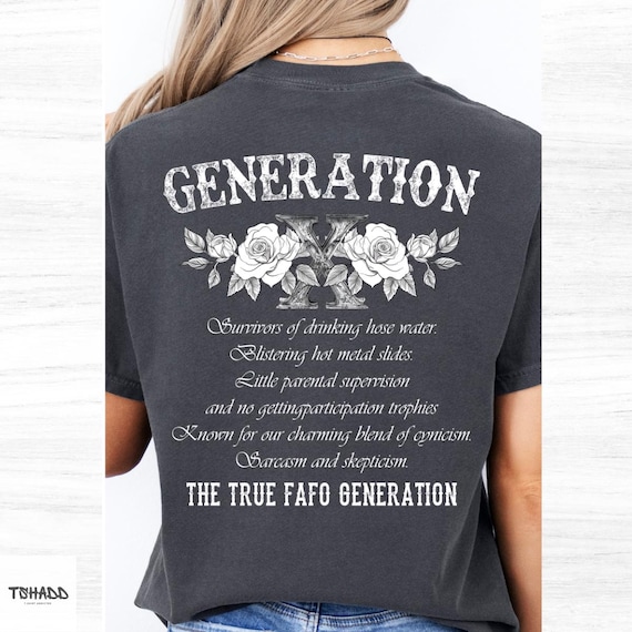 Gen X Comfort Colors T-Shirt: Retro 90s Nostalgia, Front & Back Print