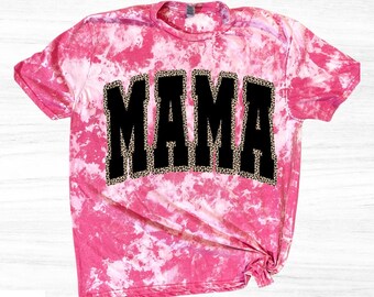 Retro blekt MAMA-tröja: Leopardmönstrad mamma-tröja