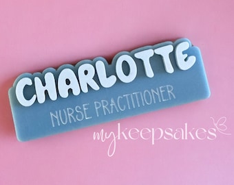 Personalised Name Badge | Nurse Badge | Layered Acrylic Badge | Personalised Badge