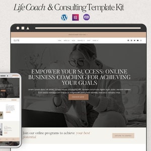 Elite Life Coach & Consulting Template kit | Coaches | Service Based Businesses | Shop | Blog | Feminine Template kit