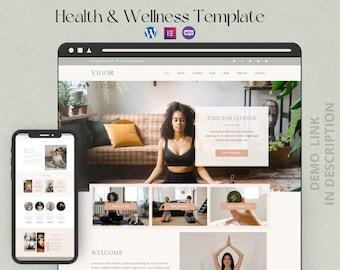 Health & Wellness Elementor Template Kit |  Yoga | Meditation | Mental health | Beauty website