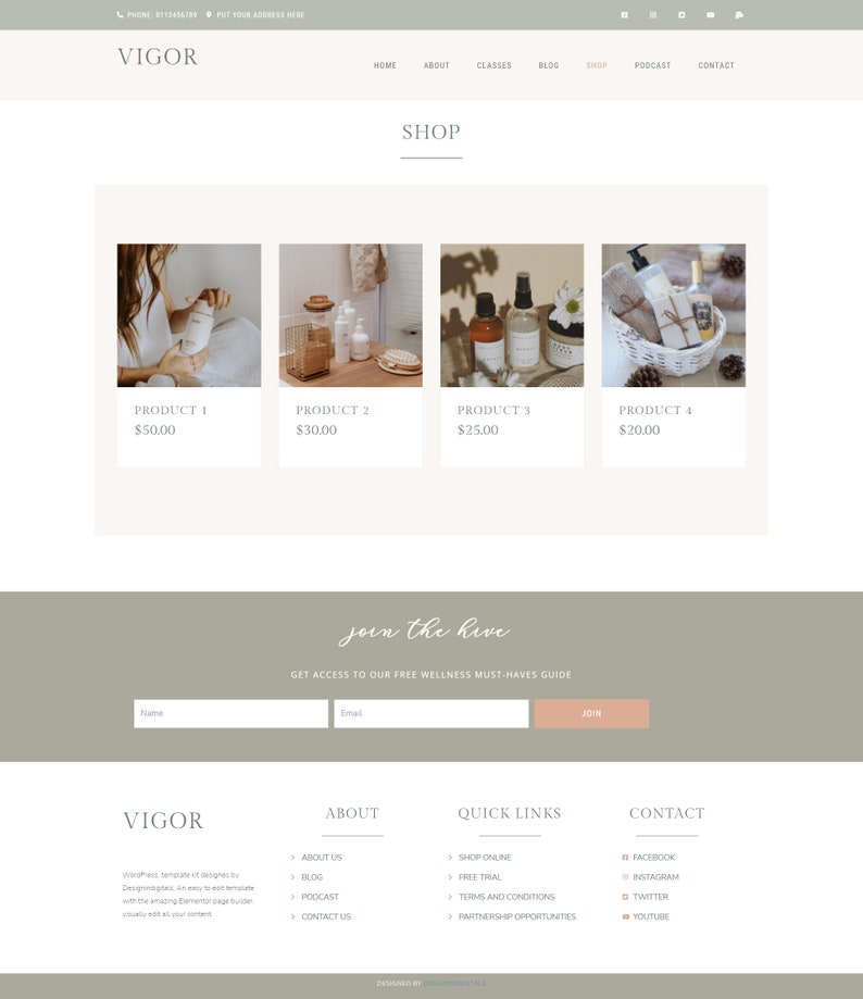 Health & Wellness Elementor Template Kit Yoga Meditation Mental health Beauty website image 7