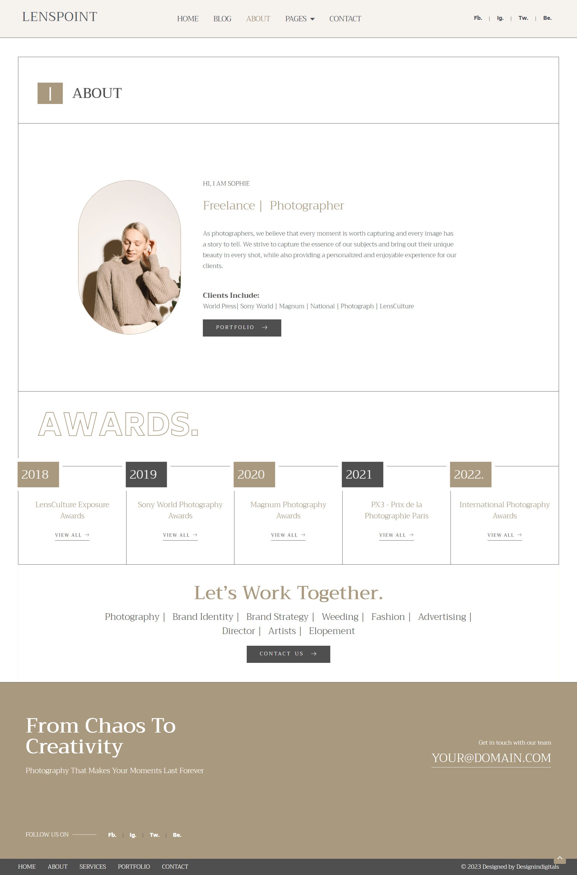 Photography & Portfolio site Template Kit site Template for