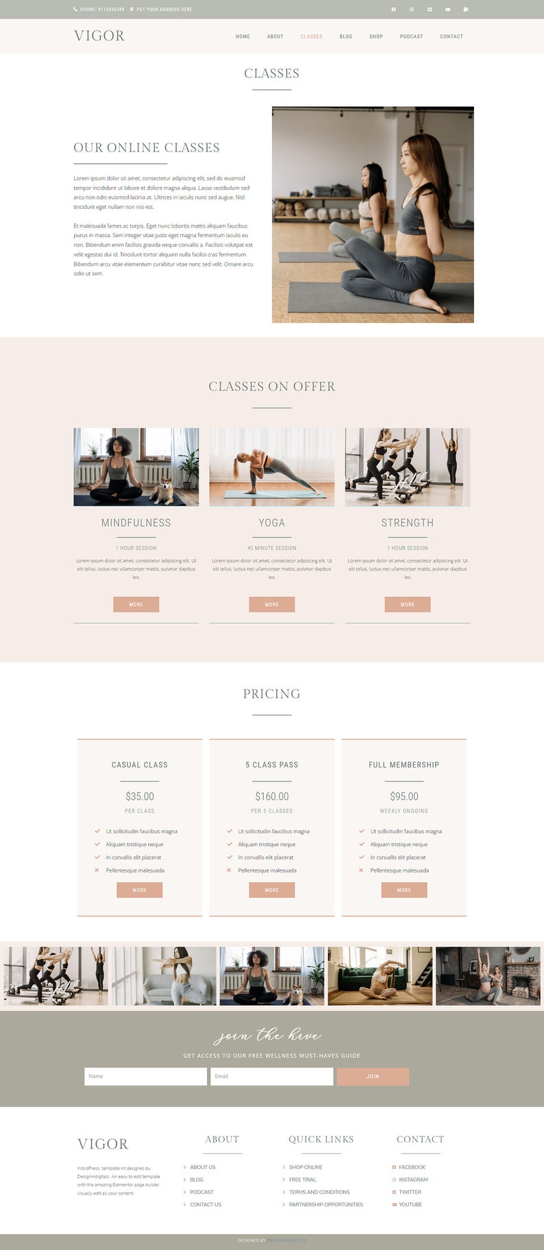 Health & Wellness Elementor Template Kit Yoga Meditation Mental health Beauty website image 4