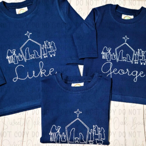 Embroidered Nativity Shirt Custom Toddler Christmas Nativity Etsy