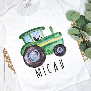 Watercolor Tractor Shirt Custom Toddler Tractor Shirt Farm Shirt Custom Farm Tractor Shirt Kids Tractor Shirt