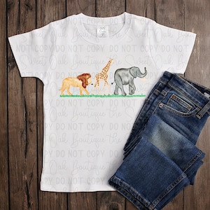 Watercolor Zoo Animals Shirt, Custom Toddler Zoo Shirt, Lion Giraffe Elephant Shirt, Zoo Birthday Shirt, Kids Zoo Birthday Gift, Zoo Shirt