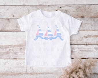 Watercolor Sailboat Shirt, Custom Beach Shirt, Personalized Girly Beach Shirt, Custom Beach Shirt, Beach Birthday, Girly Sailboat Shirt