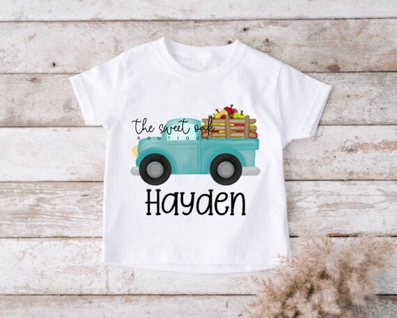 Watercolor Apple Truck Shirt Custom Toddler Apple Farm Shirt