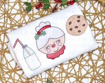 Santa and Cookies Shirt Custom Toddler Christmas Shirt Personalized Watercolor Mrs. Claus Shirt Kids Christmas Shirt Custom Santa Shirt