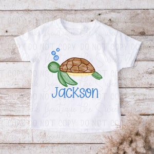 Kids Turtle Shirt Custom Toddler Turtle Shirt Watercolor Beach Shirt Personalized Beach Kids Shirt Watercolor Turtle Outfit Beach Turtle