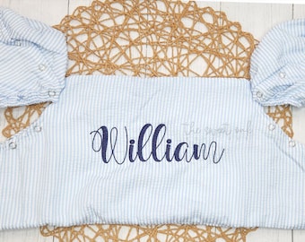 Puddle Jumper Cover, Embroidered Puddle Jumper Cover, Seersucker Puddle Jumper Cover, Personalized Puddle Jumper Cover, Monogram Beach Gift