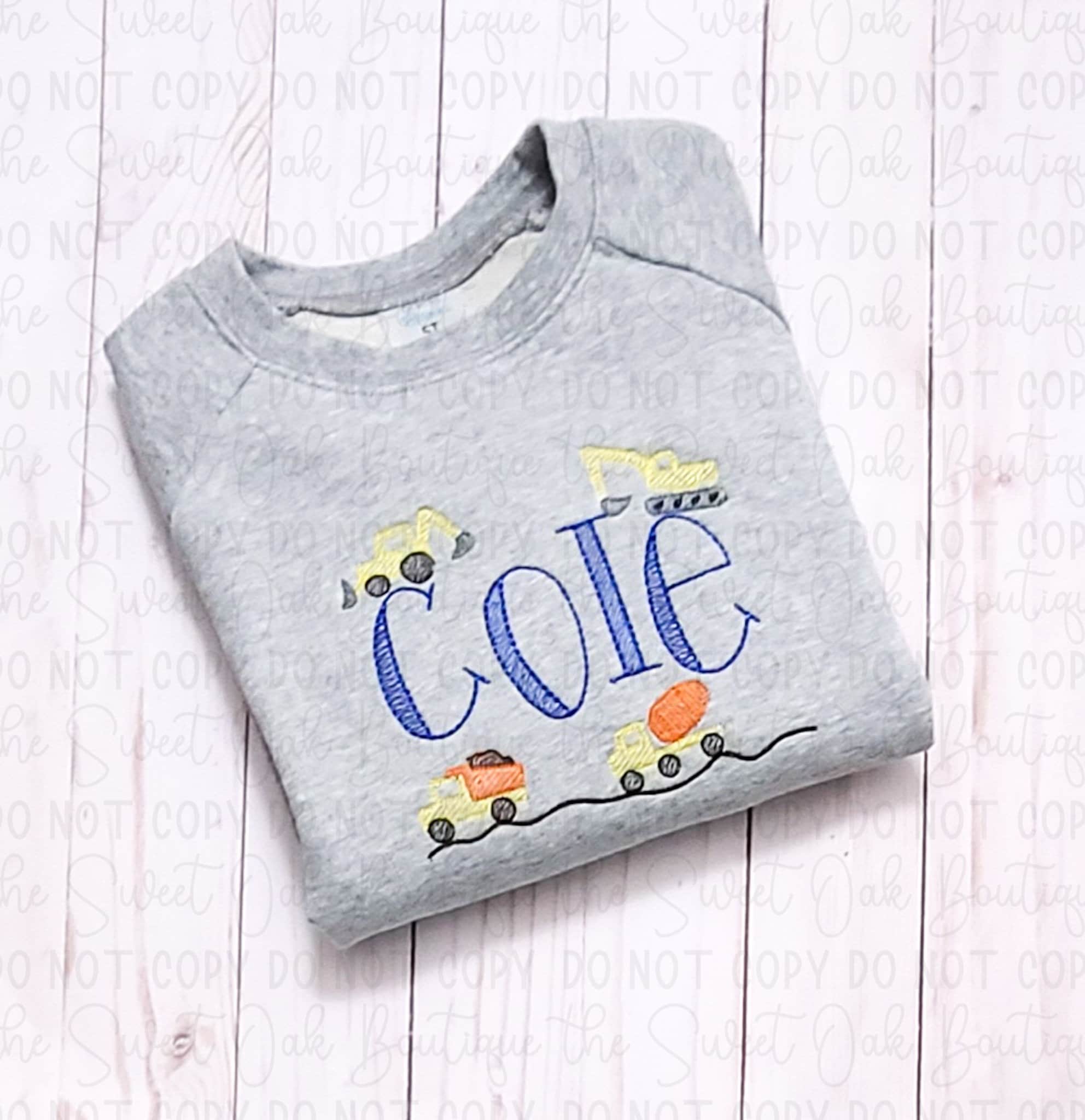 Embroidered Construction Sweatshirt Custom Toddler - Etsy