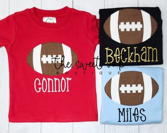 Applique Football Shirt, Custom Football Shirt, Kids Football Shirt, Football Shirt, Applique Football Shirt Personalized Football Shirt