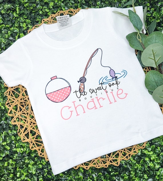 Girl Fishing Shirt Custom Toddler Fishing Net Shirt Kids Fishing Shirt  Personalized Fishing Trio Kids Shirt Watercolor Fish Fishing Gift