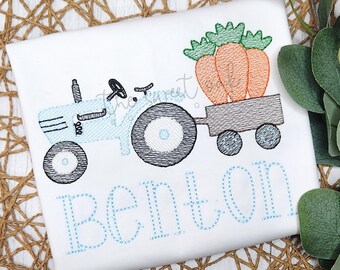 Embroidered Easter Tractor Shirt, Custom Toddler Easter Shirt, Personalized Easter Tractor Shirt, Embroidered Kids Easter Shirt