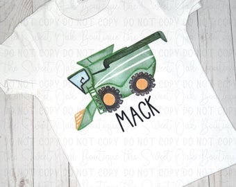 Watercolor Farm Shirt Custom Toddler Farming Combine Shirt Custom Combine Shirt Watercolor Farm Combine Shirt Personalized Combine Shirt