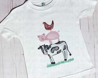 Pig Inktastic Fun Farm Animals Cow Chick Toddler T-Shirt Farming Chicken Sun 
