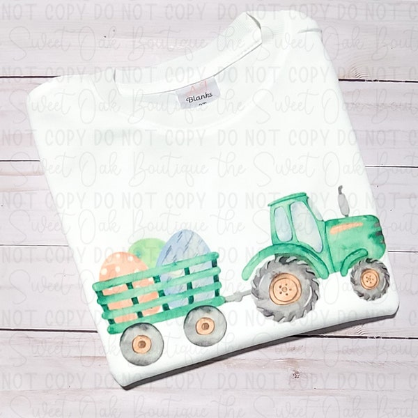 Kids Easter Shirt Watercolor Easter Tractor Shirt Custom Toddler Easter Shirt Kids Easter Tractor Watercolor Easter Shirt