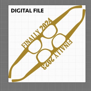 2023-24 Lunettes SVG File - Lunettes du Nouvel An - Fichier de découpe pour Cricut - Scanncut - Silhouette et découpeuses laser