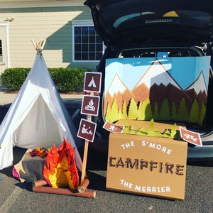 Camping Files - Trunk or Treat decor - Printable - Decoration - Hiking - PDF - Sign and Poster added