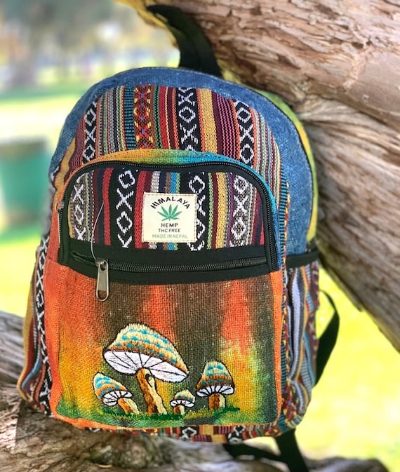 Himalayan Hemp Mini Backpack: Tie-dye Hippie School Bag - Etsy display picture 1