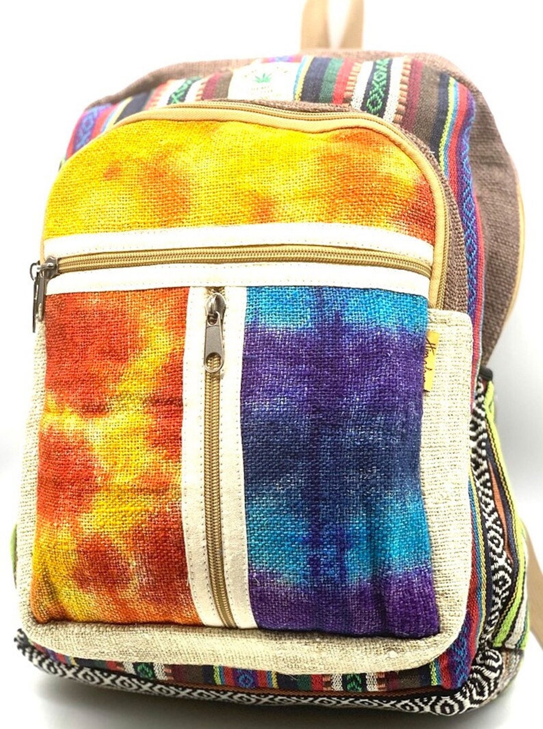 Hemp Backpack, Himalaya Hemp, Unique Backpack, Hemp Tiedye Backpack