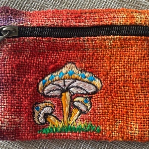 Handgemachte Krawatte Die Pilz Geldbörse, Unisex, Pilz Geldbörse, Münzbeutel, Geldbeutel, Hanf Geldbörse, Geldbörse, Kartenhalter, Fair Trade