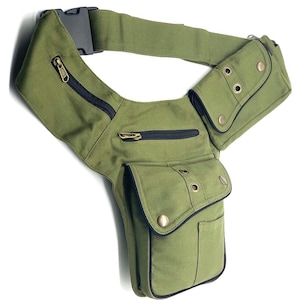 Handmade Canvas Fanny Pack: Hippie Festival Crossbody Bag