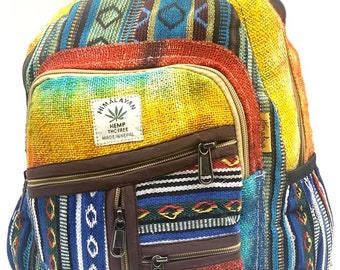 Himalaya Hemp Backpack handmade Small Backpack Hippie Backpack Festival Backpack Hiking & Tablet Backpack FAIR TRADE Handmade