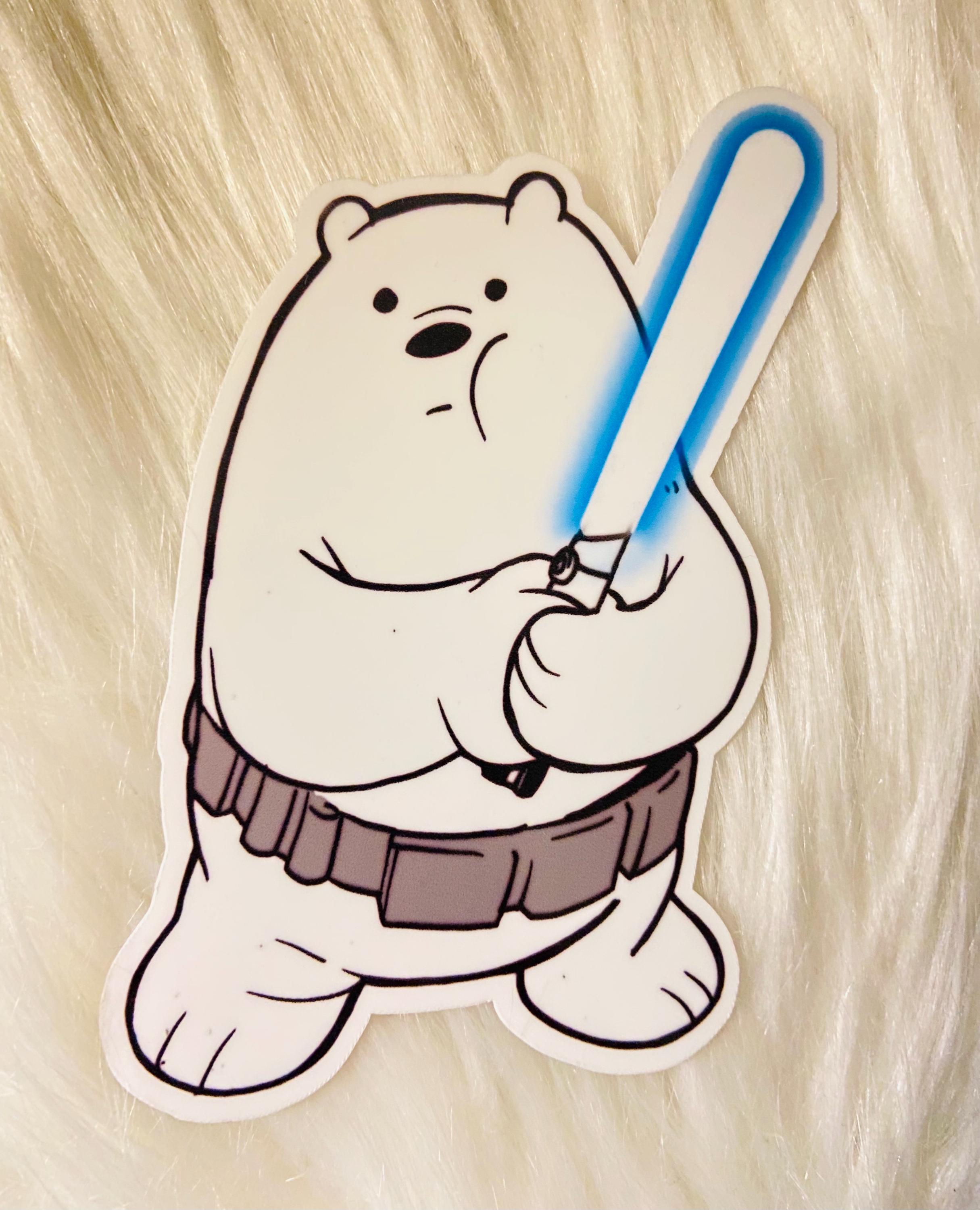 We Bare Bears / ICE BEAR STICKER as Luke Skywalker - Etsy