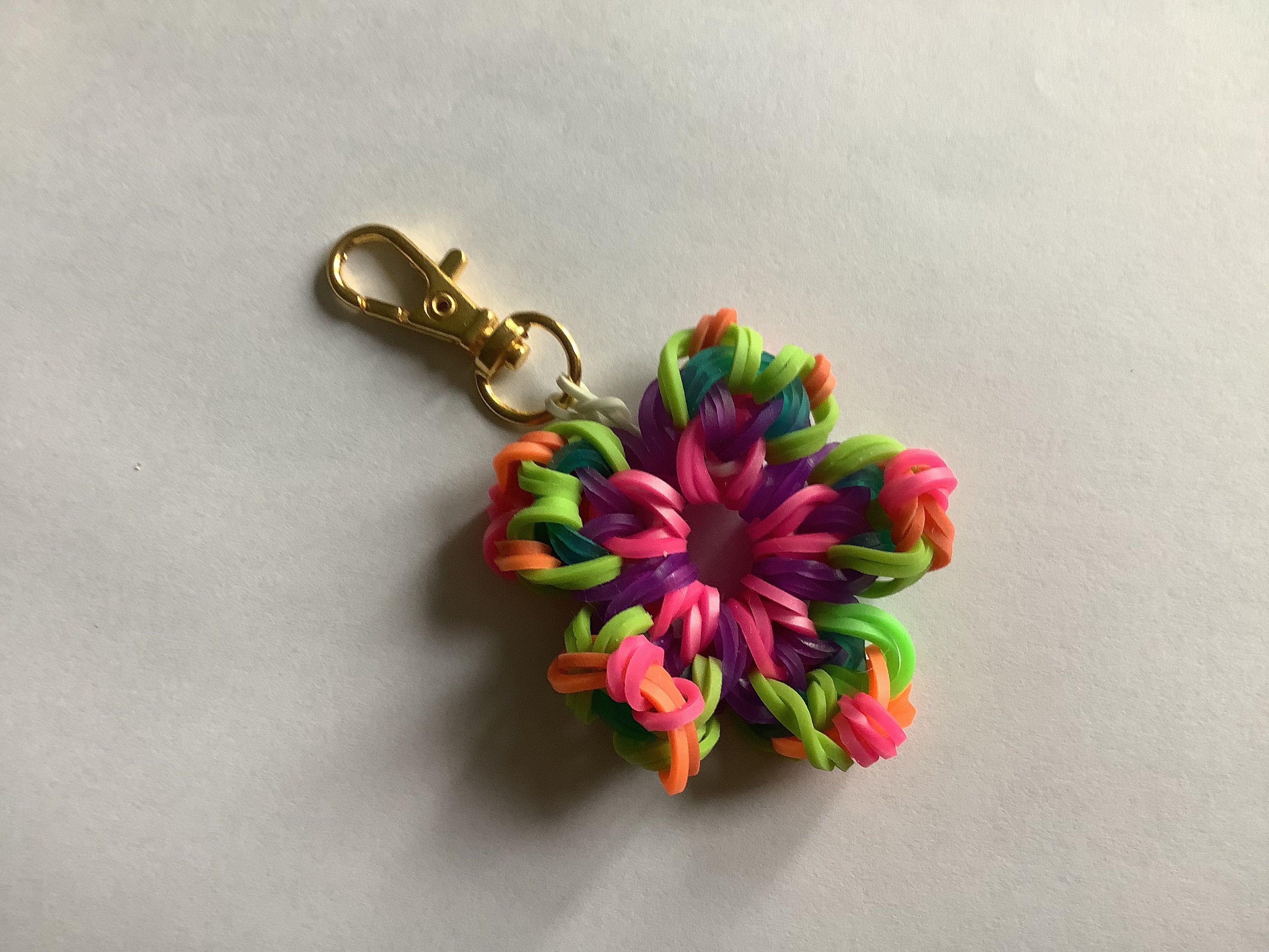 Rainbow loom Cali flower keychain Etsy