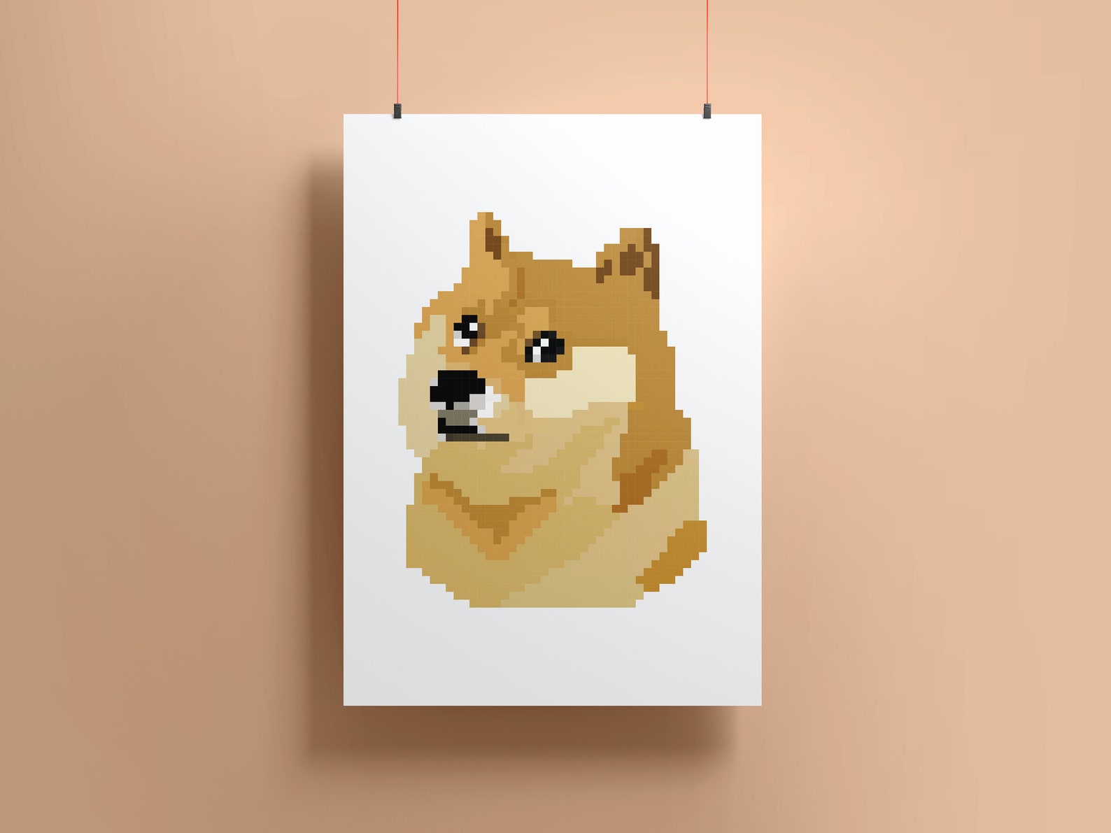 Doge Pixel Art 8 Bit Illustrator File .AI SVG PNG Files Etsy