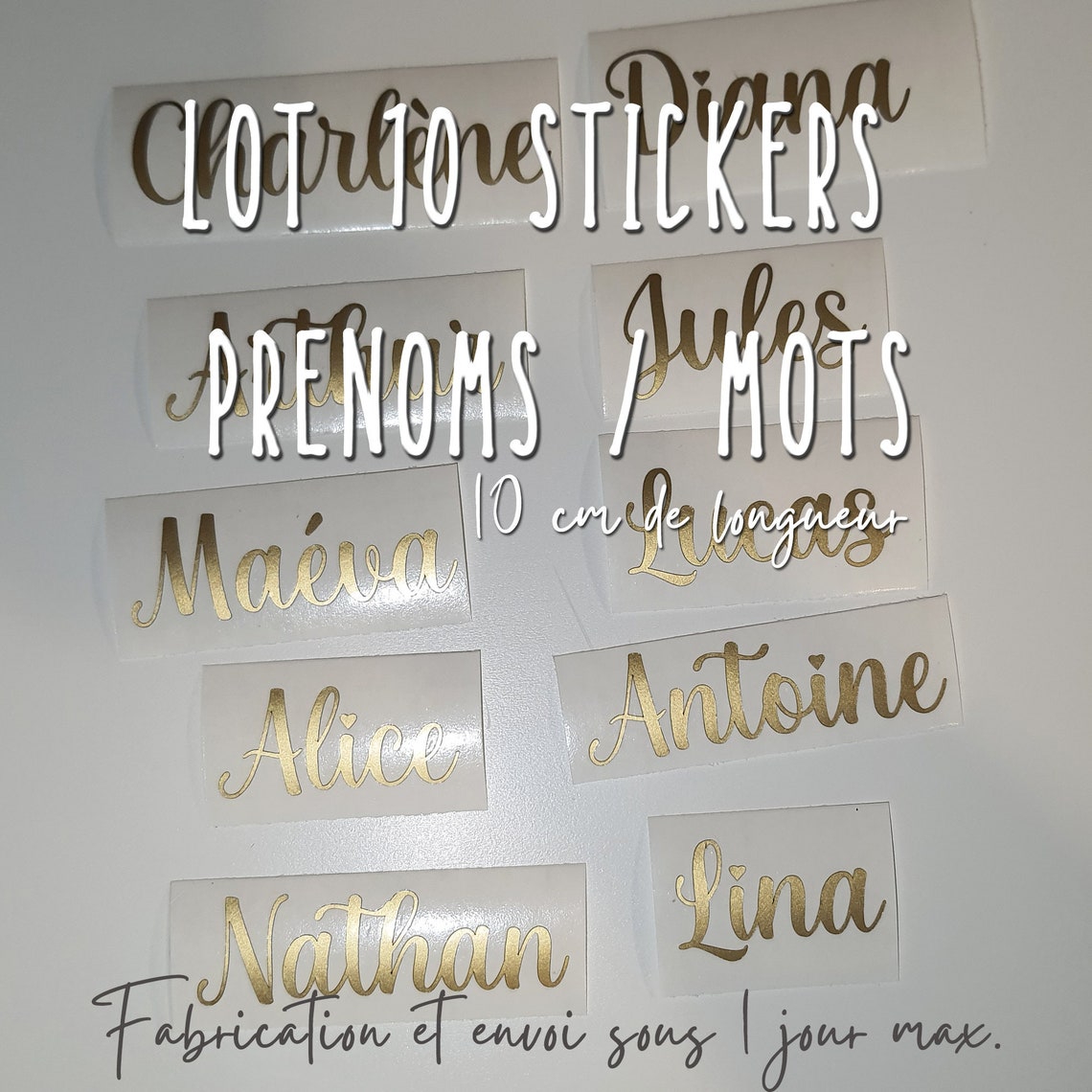 Lot 10 stickers prénoms autocollants personnalisés ou mot Etsy France