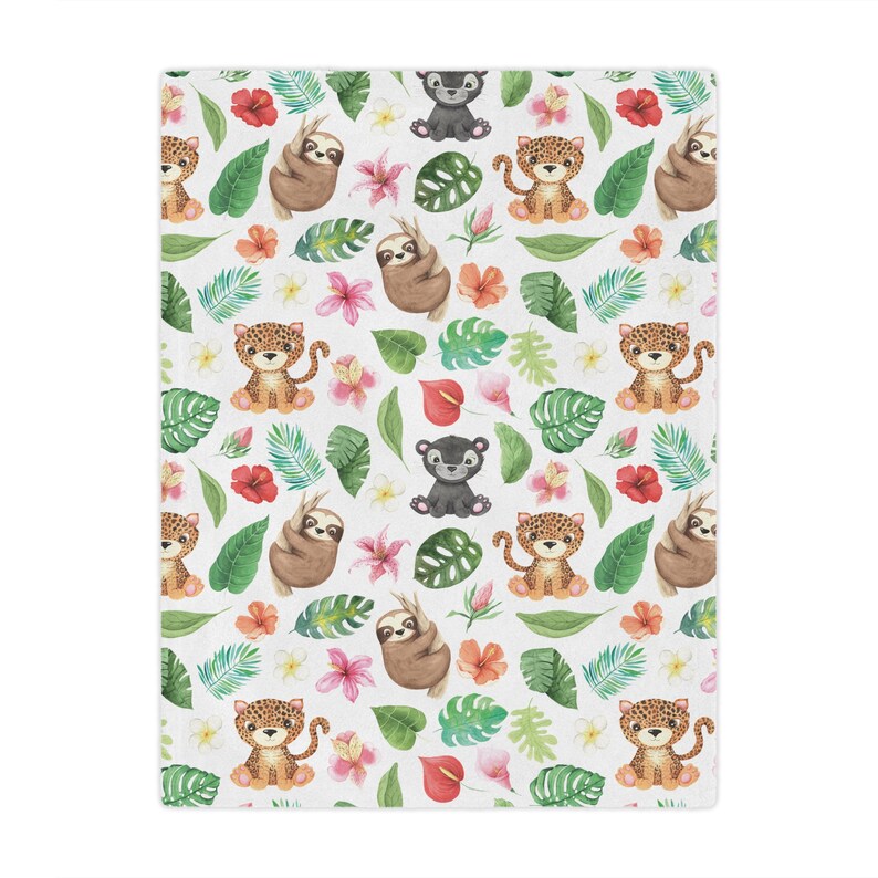Safari Baby Blanket Jungle Animals Bedding Baby Shower Gift Etsy