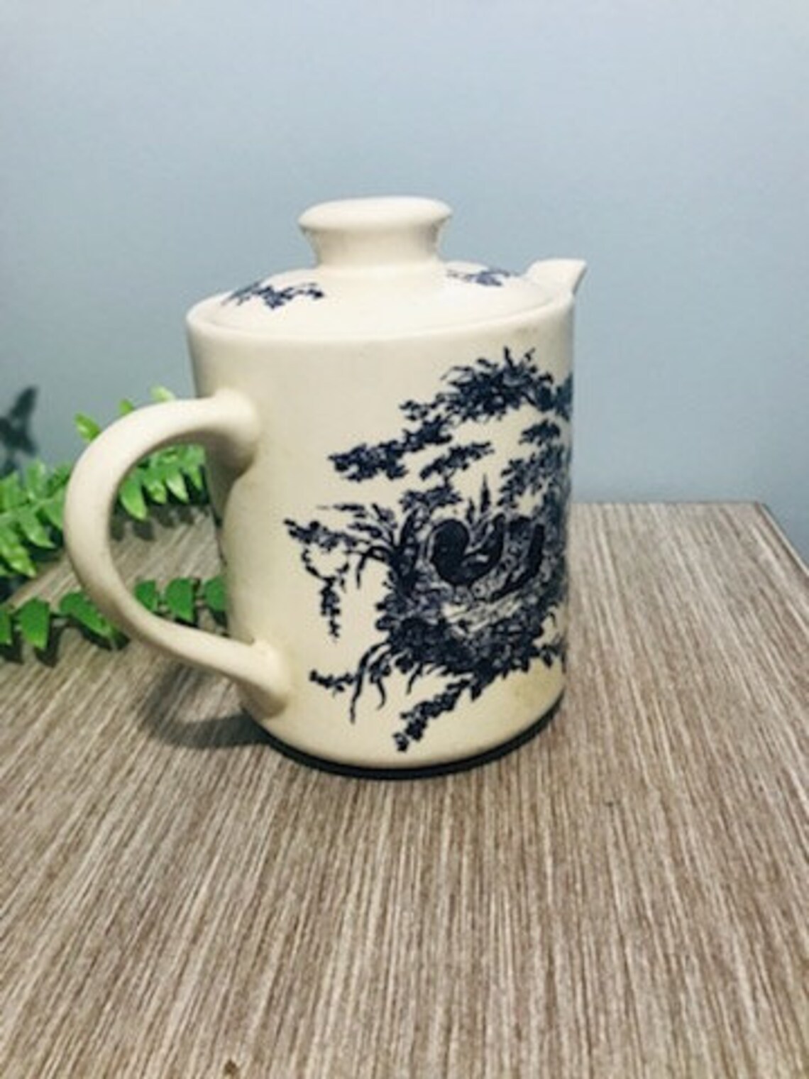 California Pantry Classic Ceramics Blue Rooster Teapot Etsy