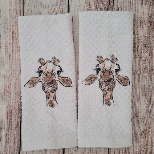 Embroidered Elephant Dish Towel 2 Piece Set Etsy