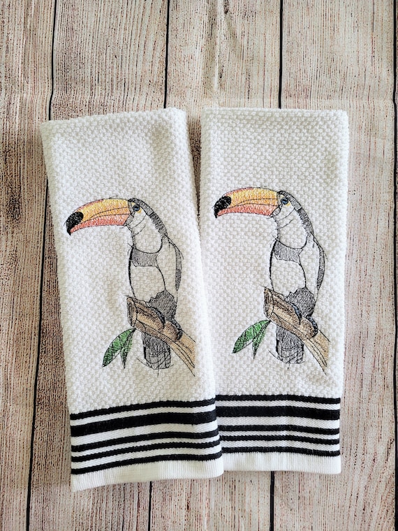 Besticktes Toucan Vogel Geschirrtuch